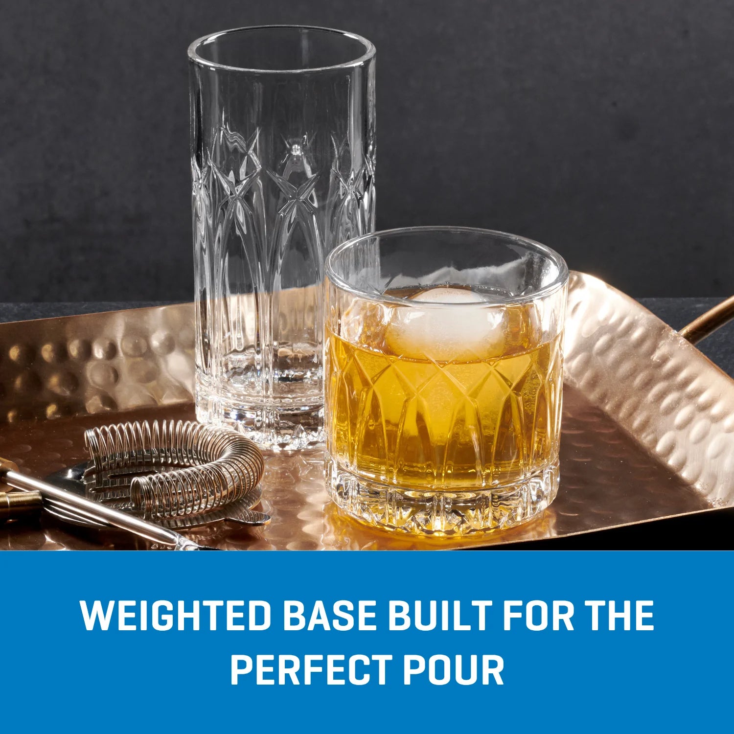 Traze PST Rocks Glasses (4-Pieces), 12-ounce, Dishwasher Safe - Image 5