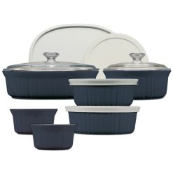 French Colors 12-piece Oval Bakeware Set, Navy