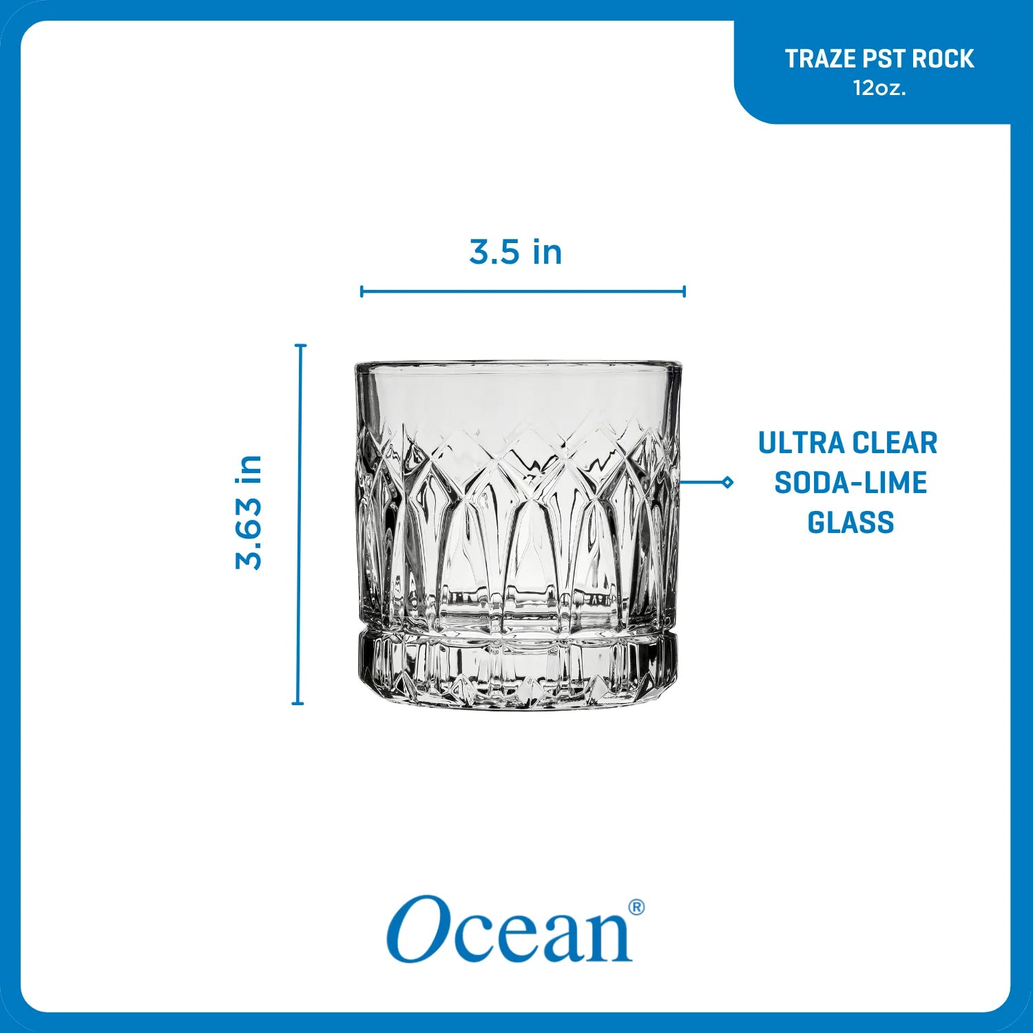 Traze PST Rocks Glasses (4-Pieces), 12-ounce, Dishwasher Safe - Image 3