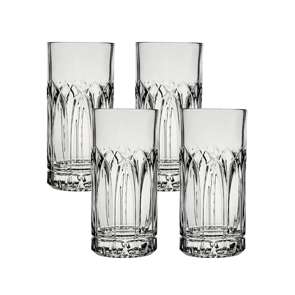 ware Traze PST Highball Glasses (4-Pieces), 12-ounce, Dishwasher Safe