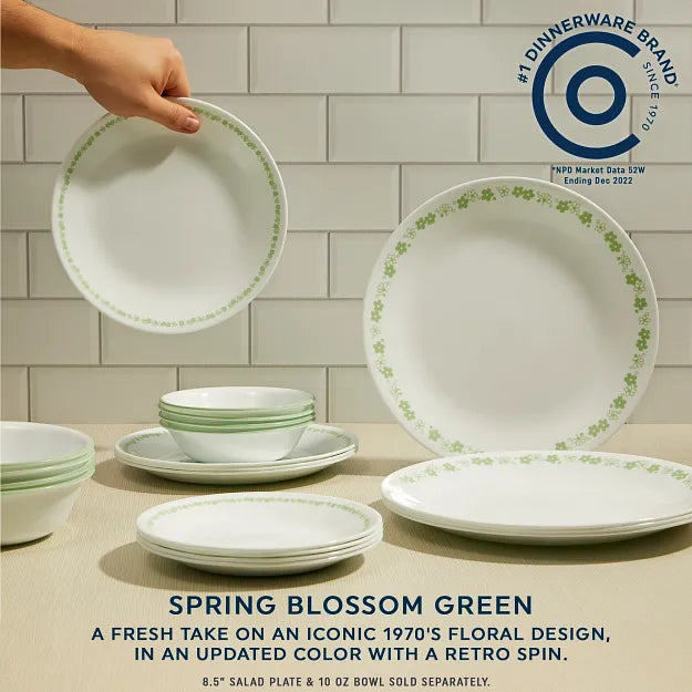 Spring Blossom Green 18-piece Dinnerware Set, Service for 6 - Image 3