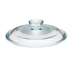 French White Fluted Glass Lid for 1.5-quart Round Baking Dish