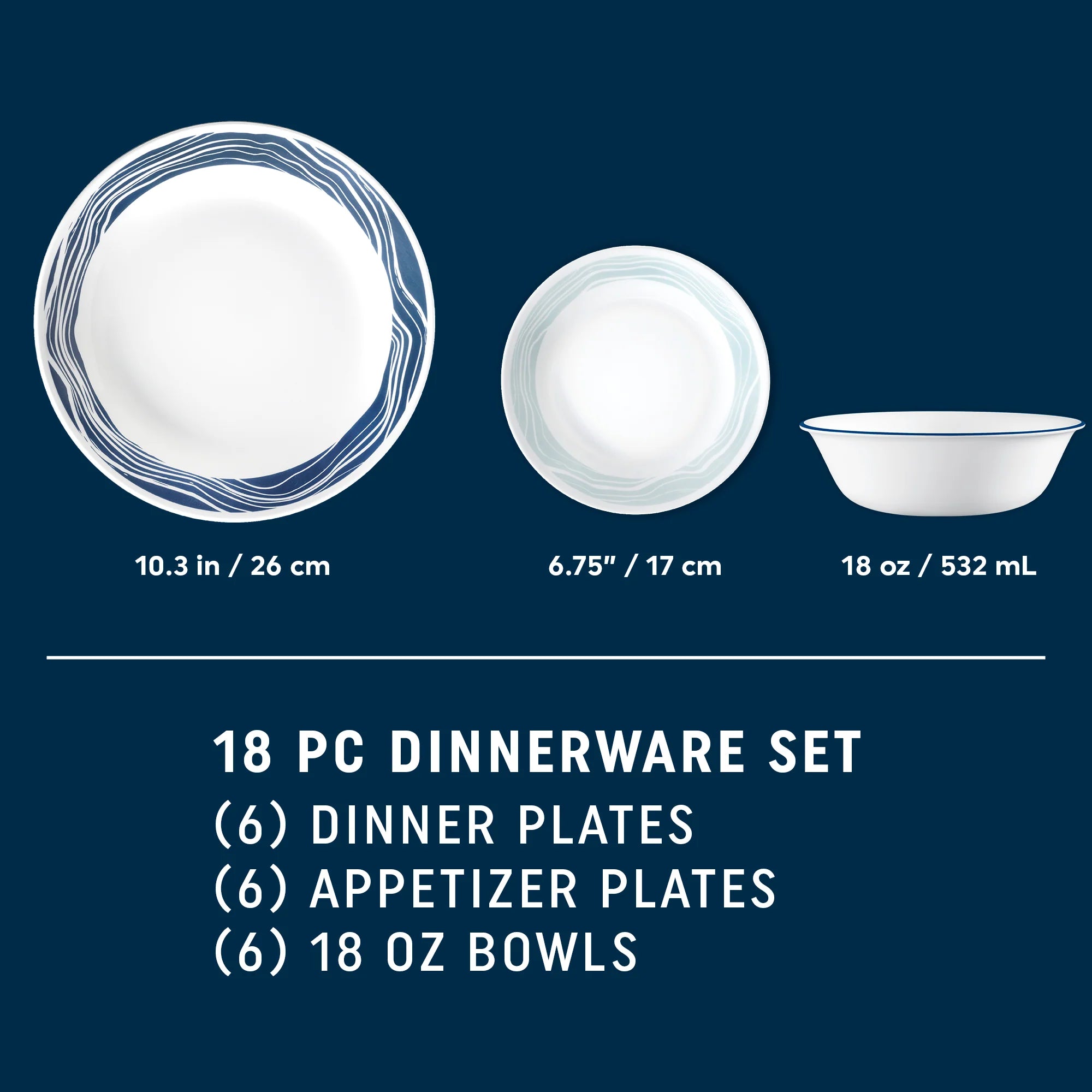 Acadia 18-piece Dinnerware Set, Service for 6 - Image 4