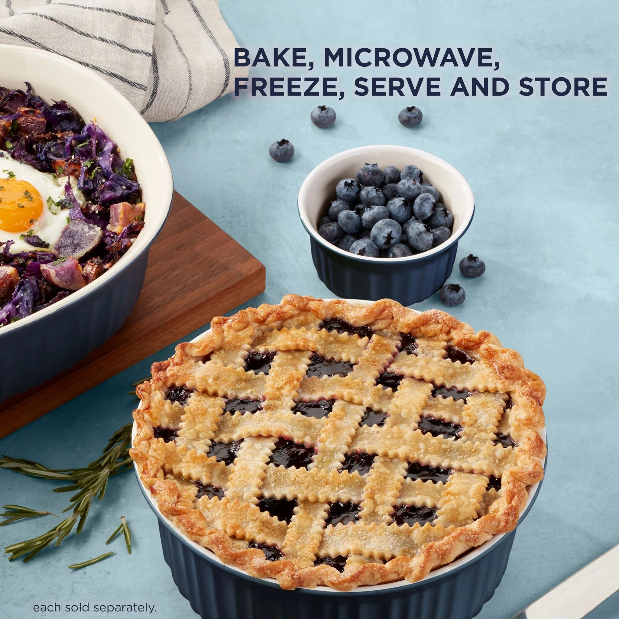 French Colors 1.5-quart Round Baking Dish, Navy - Image 3