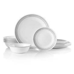 Mystic Gray 18-piece Mugless Dinnerware Set, Service for 6