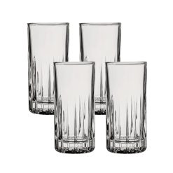 Traze PRE Highball Glasses (4-Pieces), 12-ounce, Dishwasher Safe
