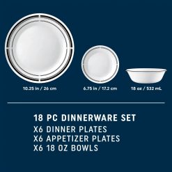 Alternative view of Brasserie 18-piece Dinnerware Set, Service for 6