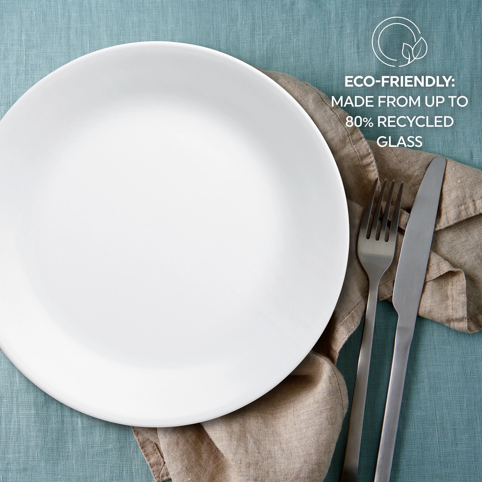 Winter Frost White 16-piece Mugless Dinnerware Set, Service for 4 - Image 3