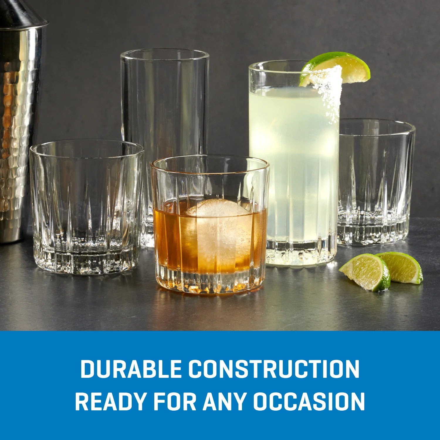 Traze PRE Rocks Glasses (4-Pieces), 12-ounce, Dishwasher Safe - Image 4