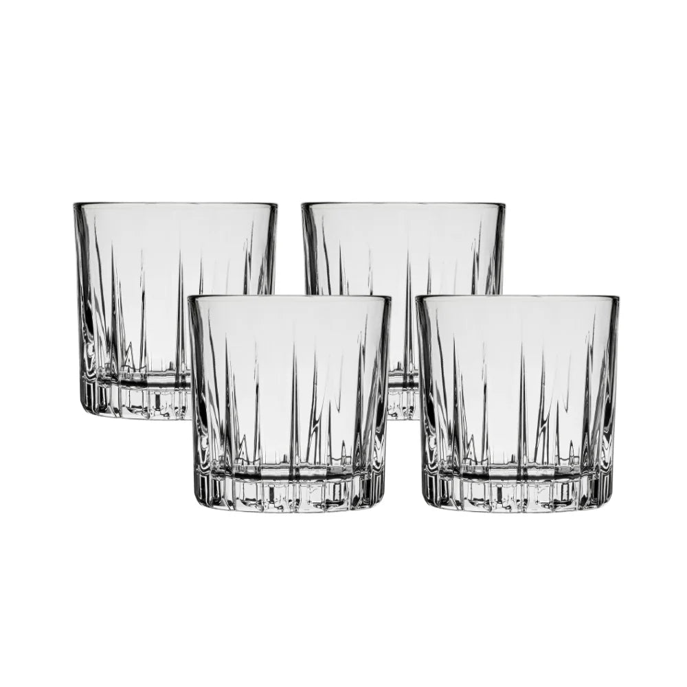 Traze PRE Rocks Glasses (4-Pieces), 12-ounce, Dishwasher Safe