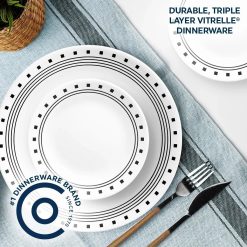 Alternative view of City Block 18-piece Mugless Dinnerware Set, Service for 6