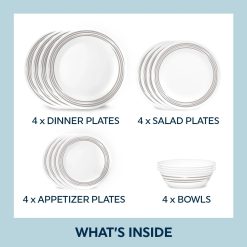 Alternative view of Brushed Silver 16-piece Dinnerware Set, Service for 4