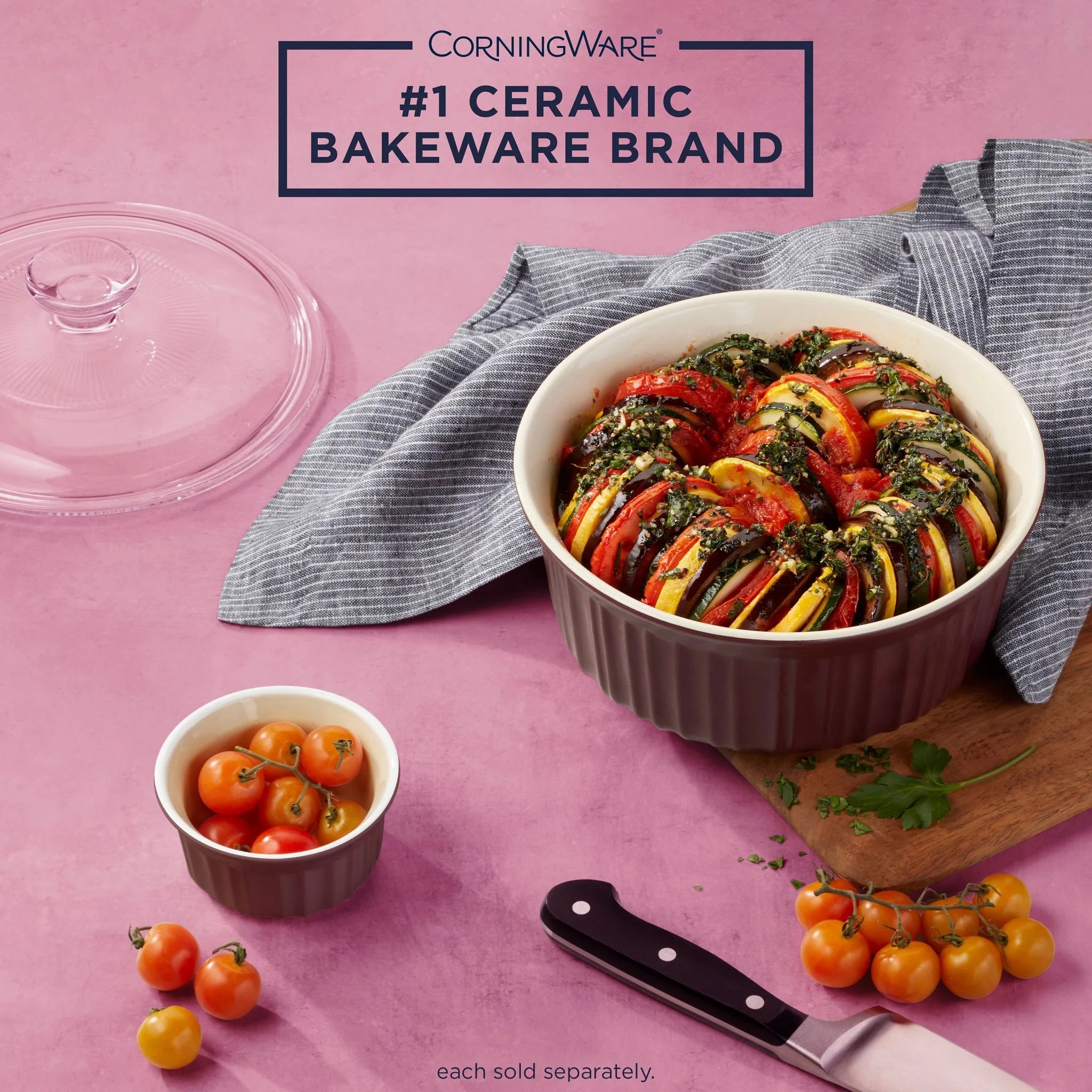 French Colors 1.5-quart Round Baking Dish, Cabernet - Image 2