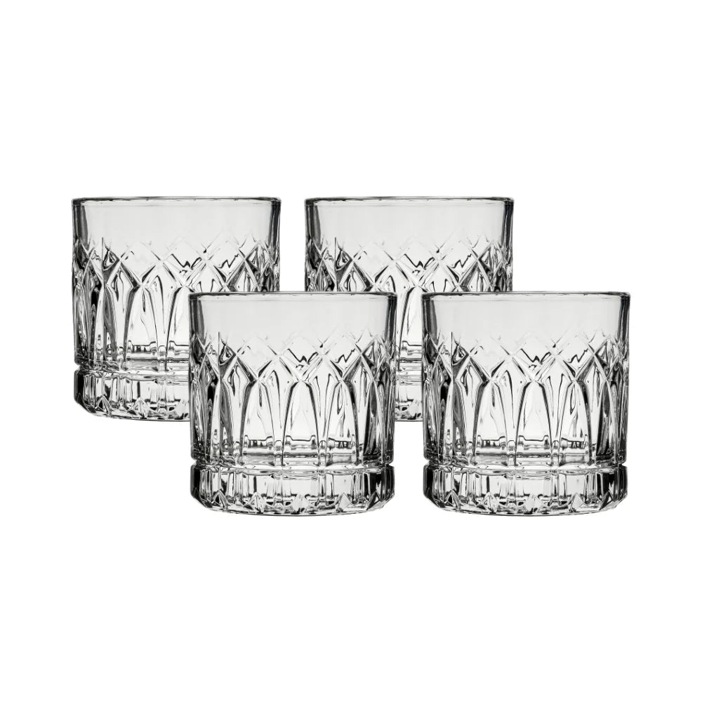 Traze PST Rocks Glasses (4-Pieces), 12-ounce, Dishwasher Safe
