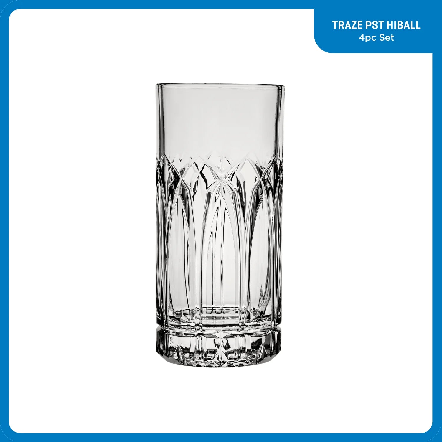 ware Traze PST Highball Glasses (4-Pieces), 12-ounce, Dishwasher Safe - Image 2