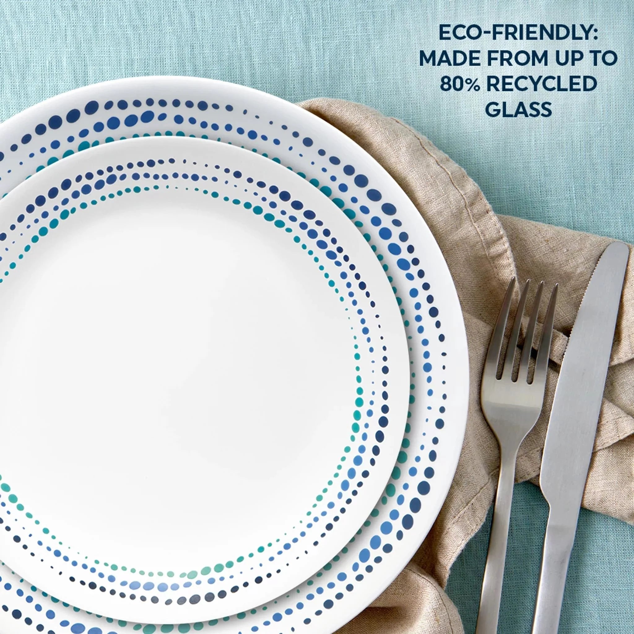 Ocean Blues 16-piece Mugless Dinnerware Set, Service of 4 - Image 6