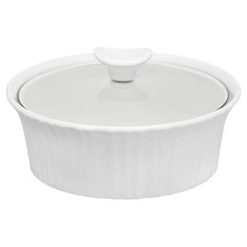 French White 1.5-quart Round Casserole Dish with Lid
