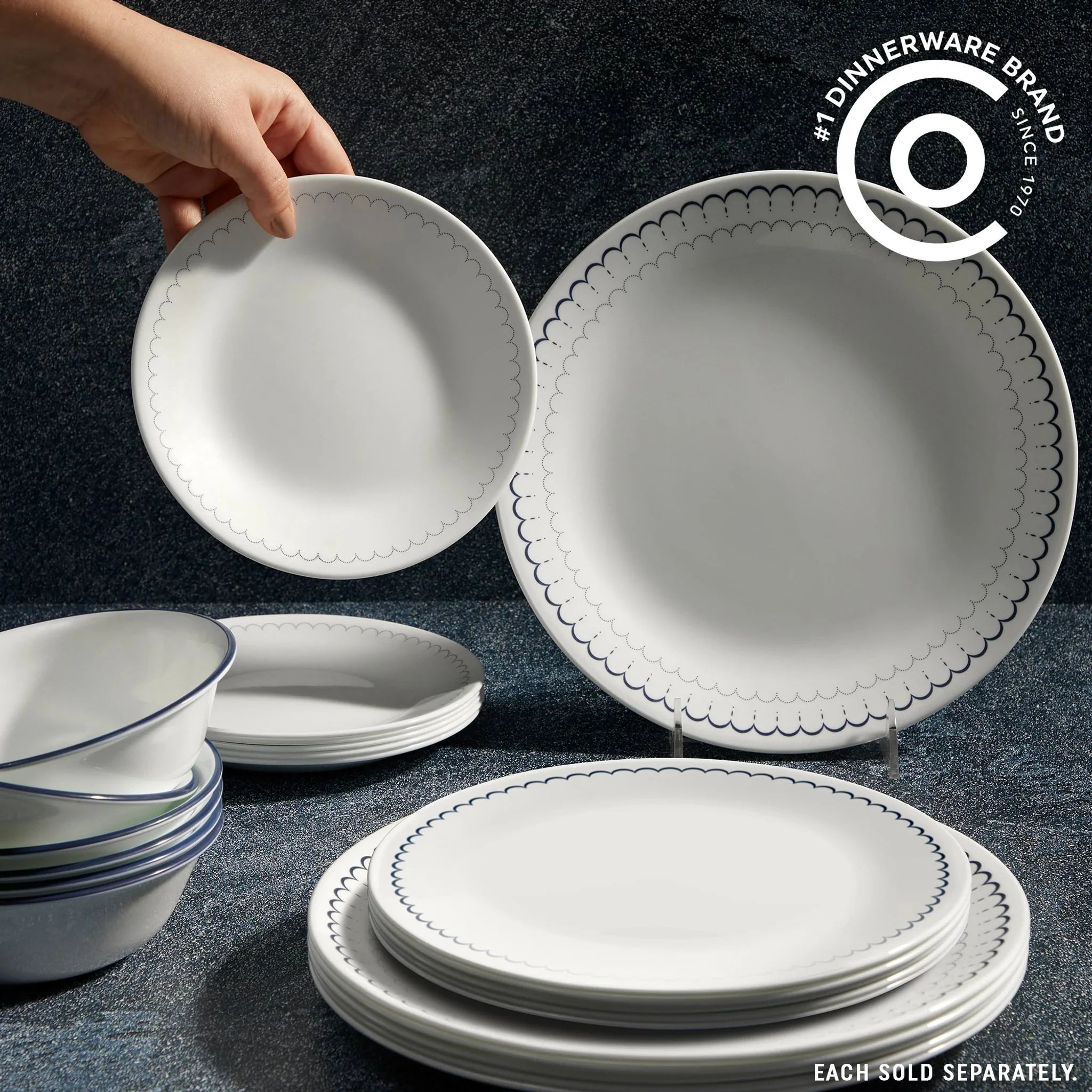 Caspian Lace 8.5 Lunch Plate, 6 pack - Image 4