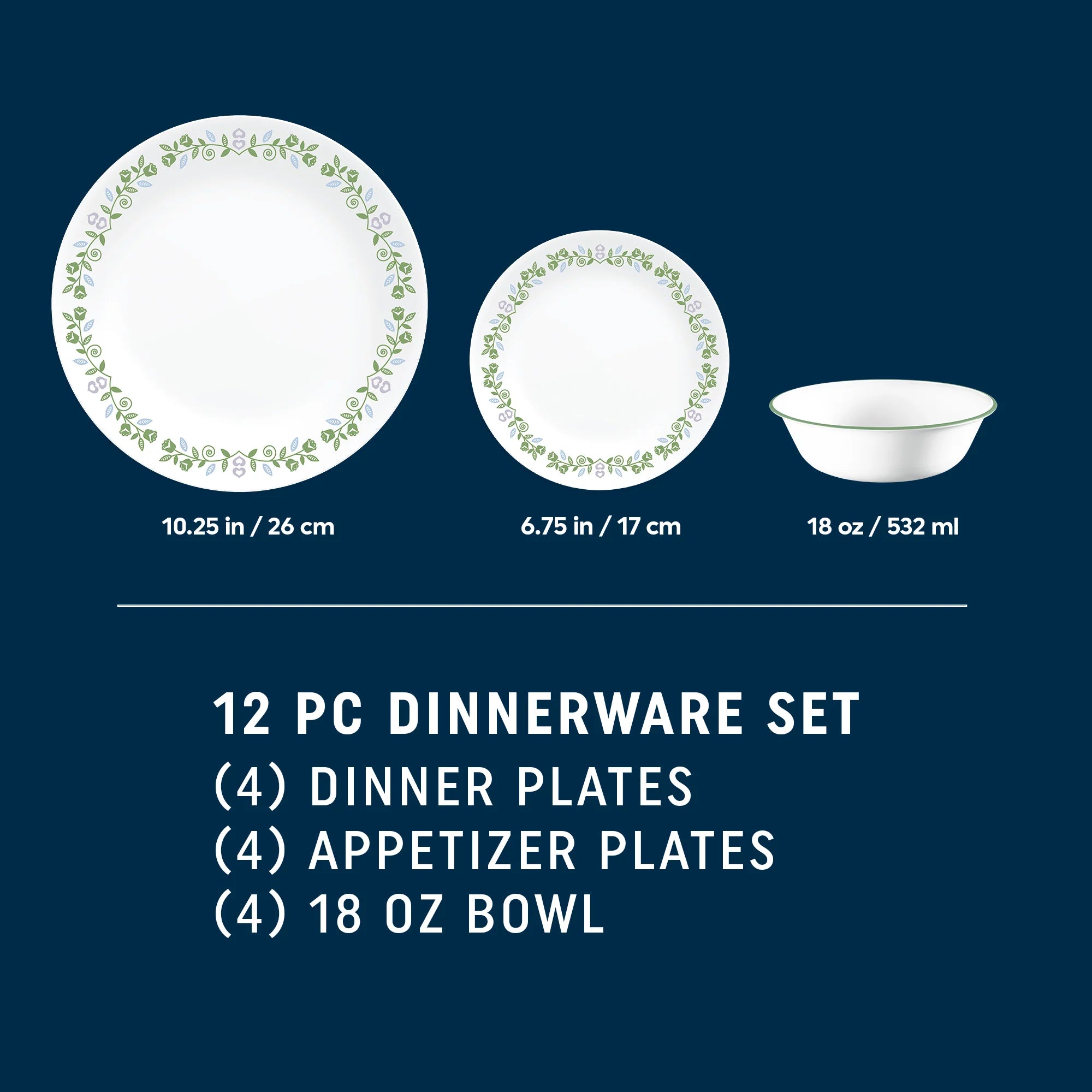Bryndle 12-Piece Glass Dinnerware Set, Service for 4 - Image 2