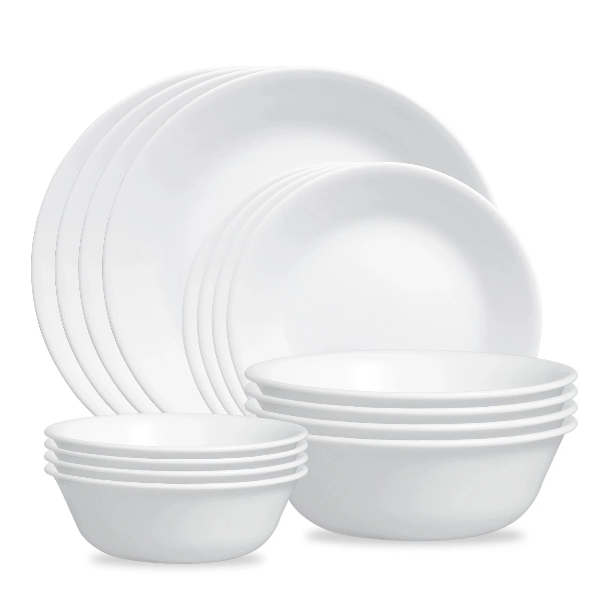 Winter Frost White 16-piece Mugless Dinnerware Set, Service for 4
