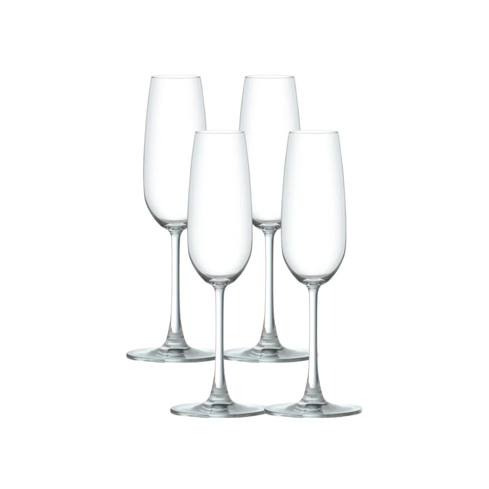 Matera Champagne Flutes (4-Pieces), 7-ounce, dishwasher safe