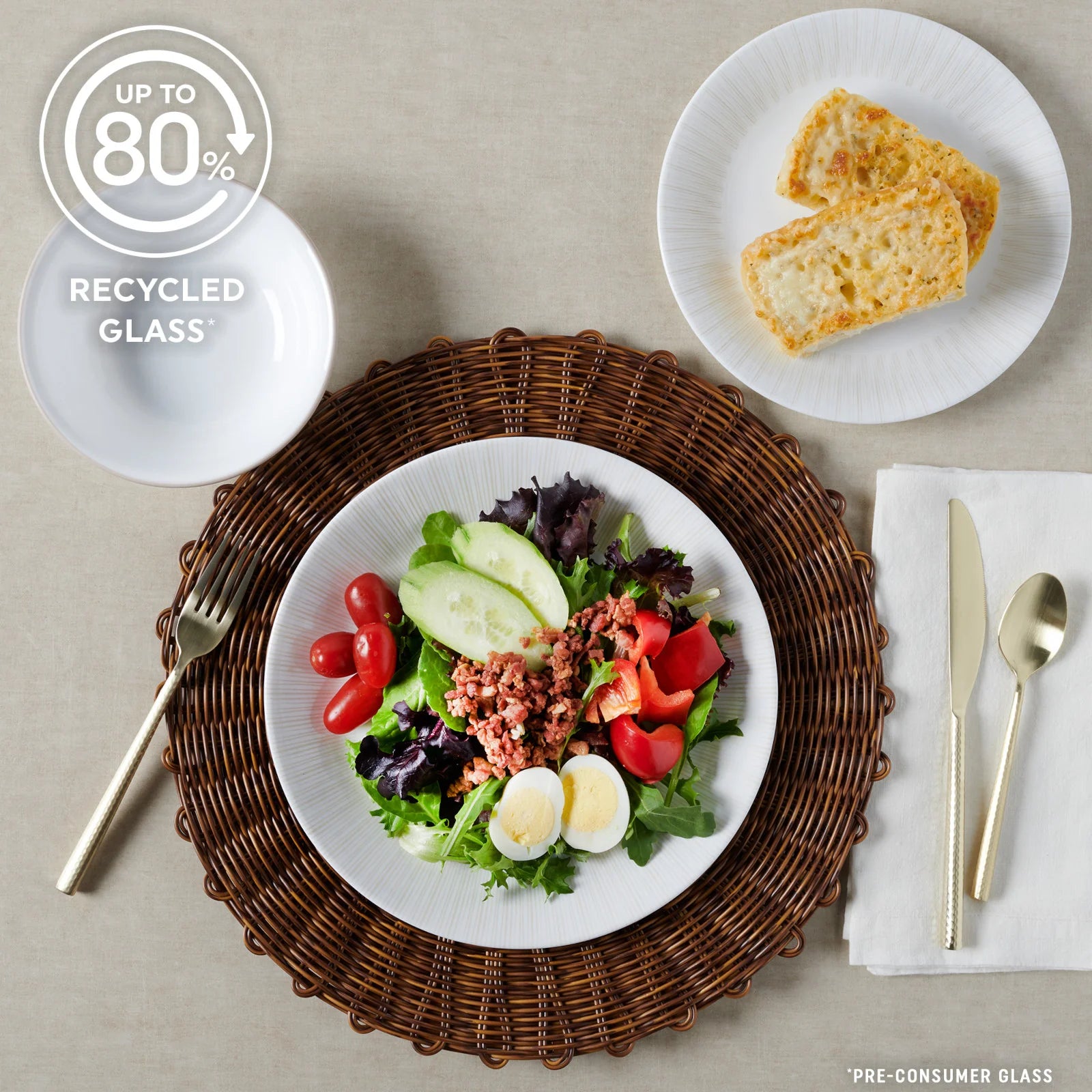 Hushed Lines 12-piece Dinnerware Set, Service for 4 - Image 5