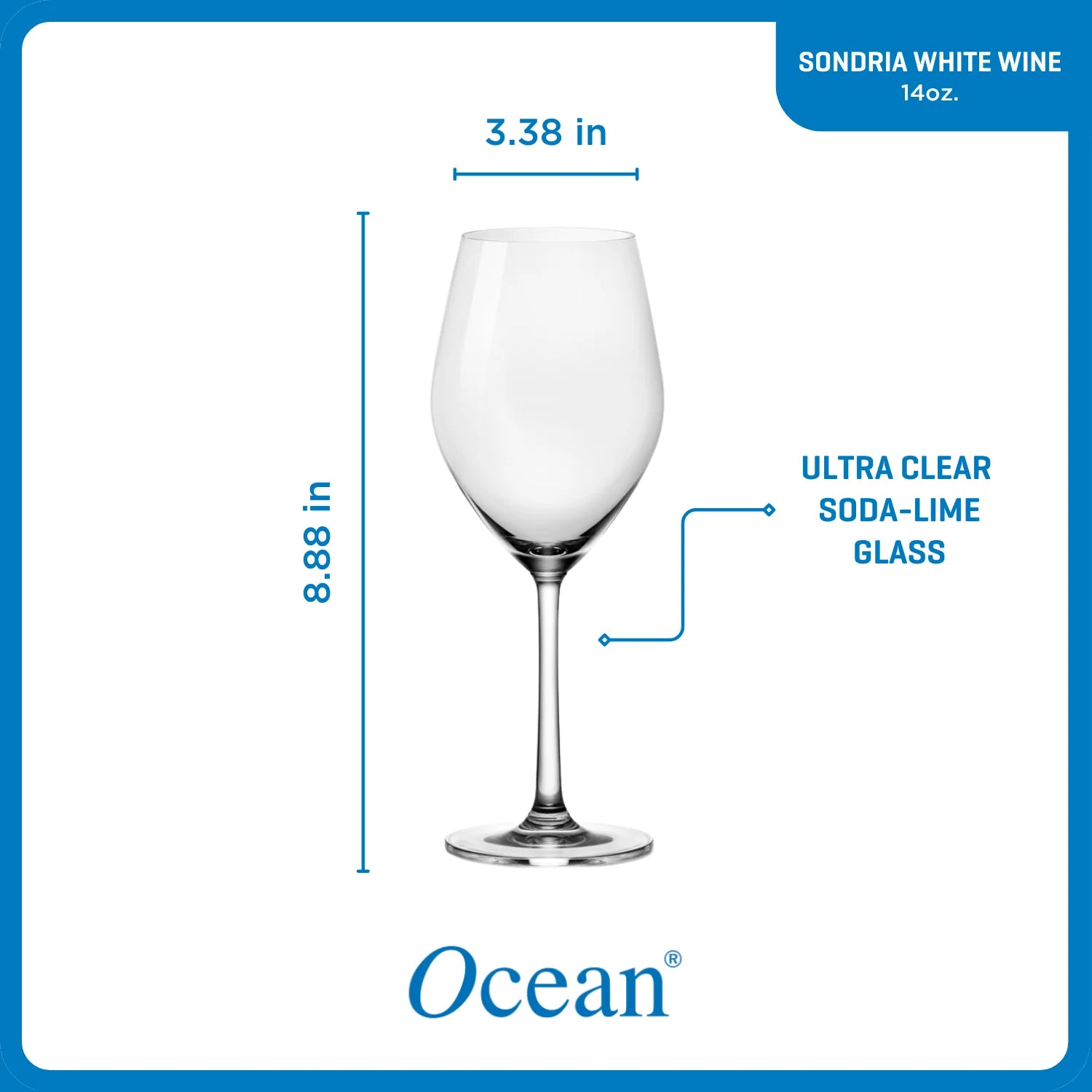 Sondria White Wine Glasses (4-pieces), 14-ounce, Dishwasher Safe - Image 3