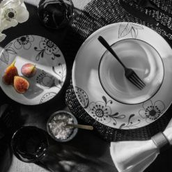 Alternative view of Inked Poppy 12-piece Dinnerware Set, Service for 4