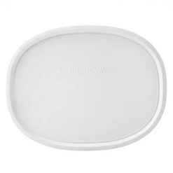 French White Plastic Lid for 1.5-quart Oval Baking Dish