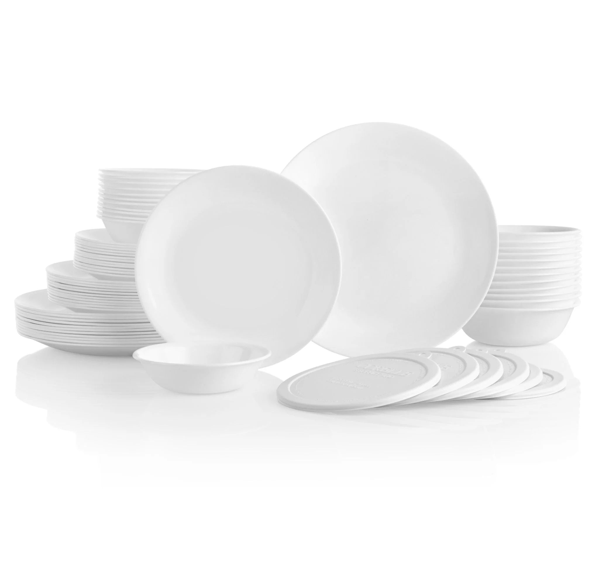 Winter Frost White 66-piece Dinnerware Set, Service for 12